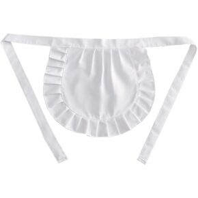 white Cosplay Waist Apron Puffy Tight Costume, Kids Half Apron Kitchen Party Favors Also Fits for Kids Apron Cosplay