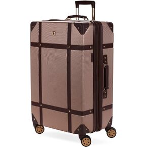 SwissGear 7739 Hardside Luggage Trunk with Spinner Wheels, Black, Carry-On 19-Inch