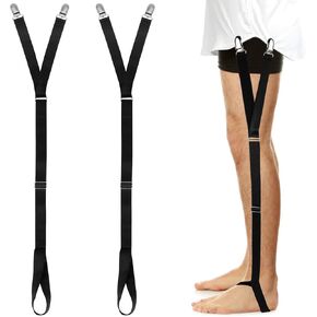 Shirt Stays for Men with Foot Loops Adjustable Shirt Stays Elastic Shirt Garter Extendable Shirt Keepers Sock Non-slip Clamps