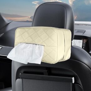 1797 Car Tissue Holder Box Cover fit Kleenex Tissues Boxes Rectangle Extra Large Napkin Dispenser Hanging Backseat Headrest PU Leather Black (11 * 6 * 4inch)
