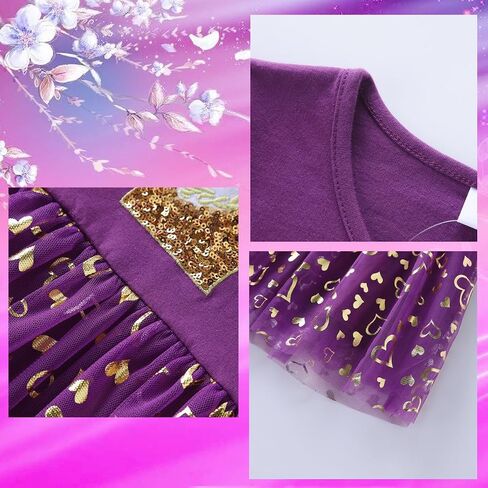 Toddler Girls Long Sleeve Autumn Spring Dress Casual Outfits Party Tutu Dress Gifts for 3-7 Years in Kuwait