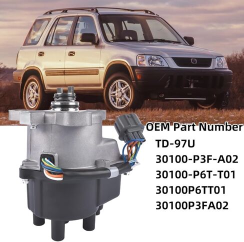 Ignition Distributor 9 Pins Replacement for 1997 1998 Honda CR-V CRV B20B4 2.0L Non Vtec Black Cap and Rotor kit #TD-97U, 30100-P3F-A02 Vahaha in Saudi Arabia