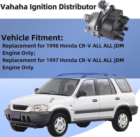 Ignition Distributor 9 Pins Replacement for 1997 1998 Honda CR-V CRV B20B4 2.0L Non Vtec Black Cap and Rotor kit #TD-97U, 30100-P3F-A02 Vahaha in Saudi Arabia