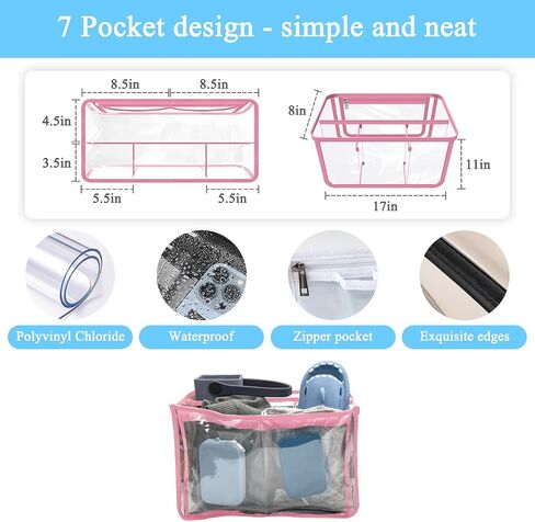 Waterproof Bag Insert for Bogg Bag XL,Insert Divider Pouch Zipper for Beach Bags, Storage Bag Insert Inner Bags with 5 Pockets, Organizing Your Bag and Divide Space,Black in Saudi Arabia