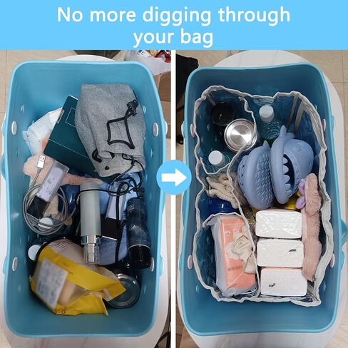 Waterproof Bag Insert for Bogg Bag XL,Insert Divider Pouch Zipper for Beach Bags, Storage Bag Insert Inner Bags with 5 Pockets, Organizing Your Bag and Divide Space,Black in Saudi Arabia