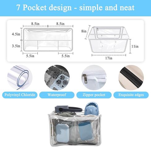 Waterproof Bag Insert for Bogg Bag XL,Insert Divider Pouch Zipper for Beach Bags, Storage Bag Insert Inner Bags with 5 Pockets, Organizing Your Bag and Divide Space,Black in Saudi Arabia