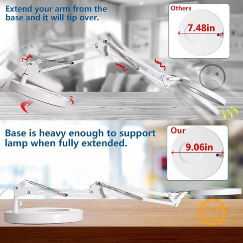 10X Magnifying Glass with Light Hands Free, 2024 New Upgrade Infinite Color and Brightness Magnifying Desk Lamp & Clamp, 2-in-1 LED Lighted Magnifier Stand for Craft Reading Hobby Close Work in Saudi Arabia