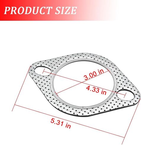 Mandark 2PCS Car Exhaust Gasket, 3.0 Inch Vehicle Exhaust Flange Gasket with 2-Bolts, Automotive High Temp Exhausting Manifold Gasket Accessories, Universal for SUV, Sedan, Truck in Saudi Arabia
