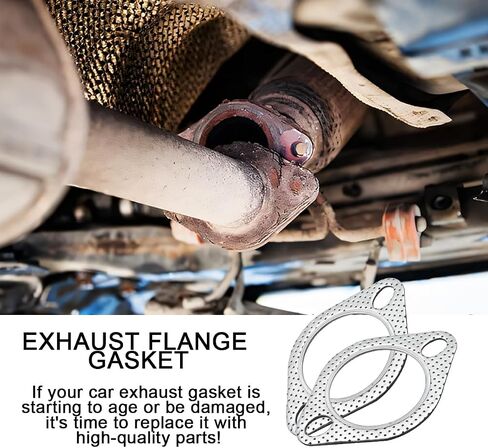 Mandark 2PCS Car Exhaust Gasket, 3.0 Inch Vehicle Exhaust Flange Gasket with 2-Bolts, Automotive High Temp Exhausting Manifold Gasket Accessories, Universal for SUV, Sedan, Truck in Saudi Arabia