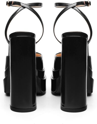 MOVINSTEPS كعب عالي مكتنز للنساء Slingback مستدير مغلق عند الأصابع وحزام الكاحل صنادل موضة أحذية الحفلات in Saudi Arabia