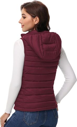 MIDNIGHTSUN Women’s Packable Puffer Vest Lightweight Hooded Full Zip Warm Winter Puffy Vest in Saudi Arabia