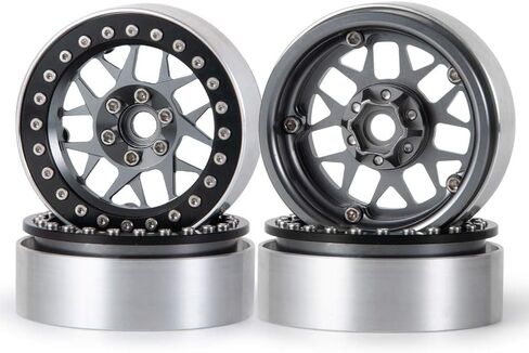 RCLIONS 4 قطع من سبائك الألومنيوم مقاس 2.2 بوصة إطارات عجلات Beadlock للسيارة المحورية Wraith SCX10 TRX4 1/10th RC Rock Crawler Car (أحمر) in Saudi Arabia