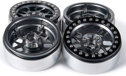 RCLIONS 4 قطع من سبائك الألومنيوم مقاس 2.2 بوصة إطارات عجلات Beadlock للسيارة المحورية Wraith SCX10 TRX4 1/10th RC Rock Crawler Car (أحمر) in Saudi Arabia
