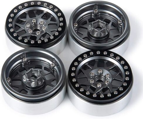 RCLIONS 4 قطع من سبائك الألومنيوم مقاس 2.2 بوصة إطارات عجلات Beadlock للسيارة المحورية Wraith SCX10 TRX4 1/10th RC Rock Crawler Car (أحمر) in Saudi Arabia