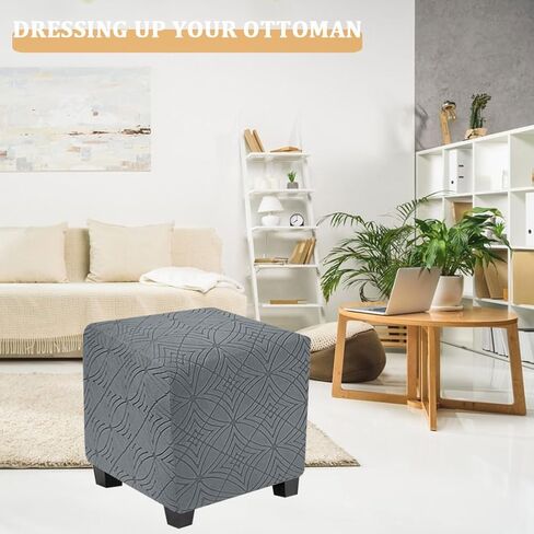 Ottoman Cover Square Stretch Soft Folding Storage Ottoman Cover Slipcovers Square Footrest Stool Slipcovers with Elastic Bottom S Pink in Saudi Arabia