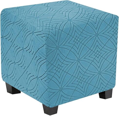 Ottoman Cover Square Stretch Soft Folding Storage Ottoman Cover Slipcovers Square Footrest Stool Slipcovers with Elastic Bottom S Pink in Saudi Arabia