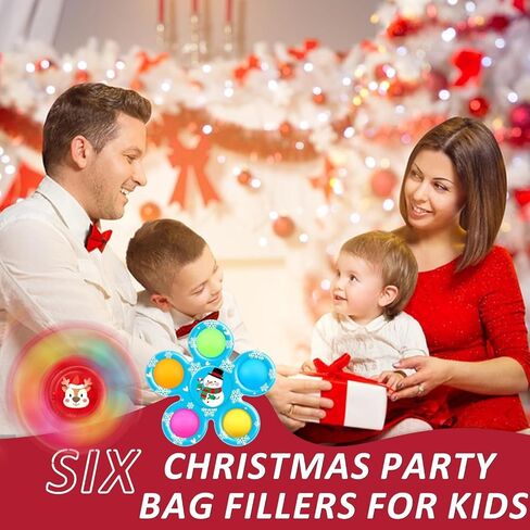 SCIONE 6 قطع عيد الميلاد تململ المغازل للأطفال 4-8 8-12، هدية مفاجأة عيد الميلاد للأطفال الصغار بنين بنات، ألعاب حسية تململ، ألعاب صندوق الجوائز للأطفال تبادل الهدايا في الفصول الدراسية in Kuwait
