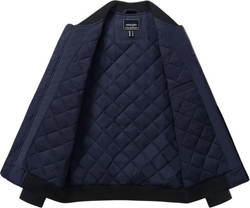 EKLENTSON Men's Bomber Jacket Thermal Quilted Lined Jacket Warm Winter Coats Full Zip Windbreaker Casual Jackets with Pockets in Saudi Arabia