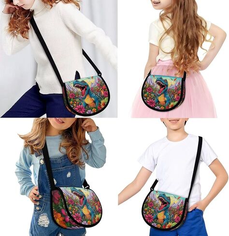 Dinosaur Purse for Girls Boys Small Crossbody Purses Age 6-8 Kids Pocketbook Shoulder Messenger Bag Wallet Sling Flight Bag Phone Holder Travel Holiday Cruise Shopping in Kuwait