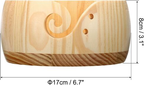 PATIKIL Wooden Yarn Bowls for Crocheting Bamboo Yarn Knitting Bowl Yarn Storage Bowls Yarn Holder Dispenser for Crocheting and Knitting, 6.7", Brown in Saudi Arabia