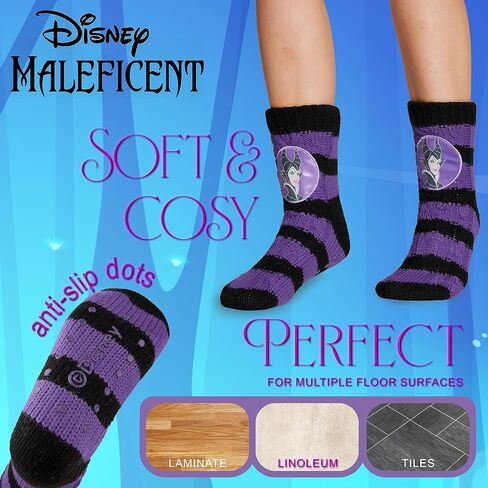 Disney Fluffy Socks for Women and Teenagers Soft Warm Slipper Socks Non Slip One Size Lounge Wear Gifts for Women in Saudi Arabia