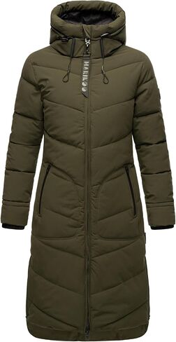 Marikoo Women's Long Quilted Jacket for Winter | Puffy Winter Coat in Knee-Length | Ladies’ Coats with Hoods | Benikoo XS-5XL in Saudi Arabia