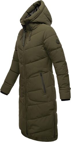 Marikoo Women's Long Quilted Jacket for Winter | Puffy Winter Coat in Knee-Length | Ladies’ Coats with Hoods | Benikoo XS-5XL in Saudi Arabia