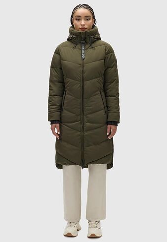 Marikoo Women's Long Quilted Jacket for Winter | Puffy Winter Coat in Knee-Length | Ladies’ Coats with Hoods | Benikoo XS-5XL in Saudi Arabia