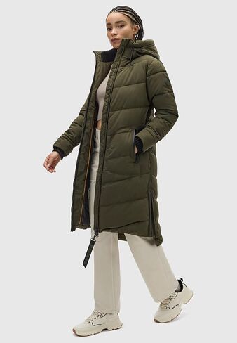 Marikoo Women's Long Quilted Jacket for Winter | Puffy Winter Coat in Knee-Length | Ladies’ Coats with Hoods | Benikoo XS-5XL in Saudi Arabia