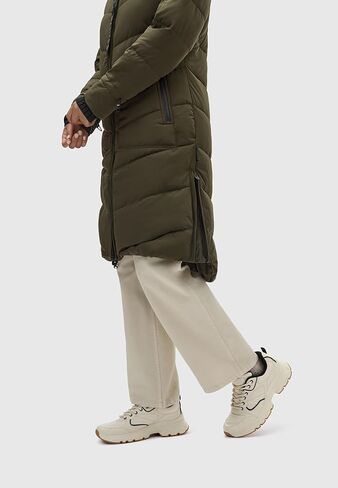 Marikoo Women's Long Quilted Jacket for Winter | Puffy Winter Coat in Knee-Length | Ladies’ Coats with Hoods | Benikoo XS-5XL in Saudi Arabia