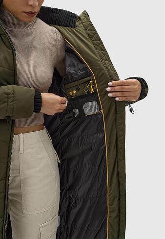 Marikoo Women's Long Quilted Jacket for Winter | Puffy Winter Coat in Knee-Length | Ladies’ Coats with Hoods | Benikoo XS-5XL in Saudi Arabia