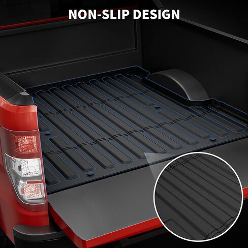 بطانة سرير شاحنة oEdRo تناسب 2019-2024 شيفروليه سيلفرادو/جي إم سي سييرا 1500 5.8 قدم، بطانة سرير TPE شديدة التحمل لجميع الأحوال الجوية لملحقات تشيفي سيلفرادو 2024، أسود in Kuwait