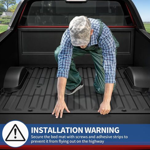 بطانة سرير شاحنة oEdRo تناسب 2019-2024 شيفروليه سيلفرادو/جي إم سي سييرا 1500 5.8 قدم، بطانة سرير TPE شديدة التحمل لجميع الأحوال الجوية لملحقات تشيفي سيلفرادو 2024، أسود in Kuwait