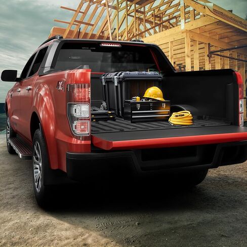 بطانة سرير شاحنة oEdRo تناسب 2019-2024 شيفروليه سيلفرادو/جي إم سي سييرا 1500 5.8 قدم، بطانة سرير TPE شديدة التحمل لجميع الأحوال الجوية لملحقات تشيفي سيلفرادو 2024، أسود in Kuwait