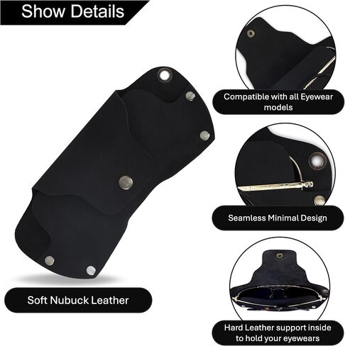 Sunglasses Cases Leather Eyeglass Pouch with Lanyard Portable Soft Eye Glass Case Sunglass Storage Box in Saudi Arabia