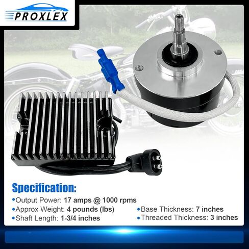 طقم تحويل مولد كهربائي 17 أمبير 12 فولت متوافق مع Harley Davidson G 1936-1973، XL 1958-1982، FL 1941-1969 in Kuwait