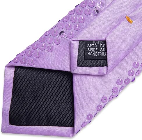 DiBanGu Mens Sequin Tie Set Solid Color Necktie and Pocket Square Tie Clip Set Shiny Slim Ties for Wedding Party in Saudi Arabia
