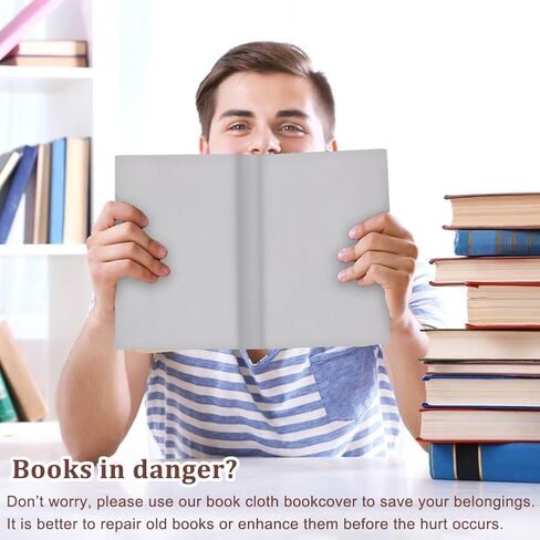 4 قطع من قماش الكتب من AHANDMAKER لتجليد الكتب، 4 ألوان مقاس 16.93 × 18.9 بوصة من قماش غلاف الكتاب، شريط تجليد الكتب من القماش لألبوم القصاصات DIY، لون فاتح in Saudi Arabia