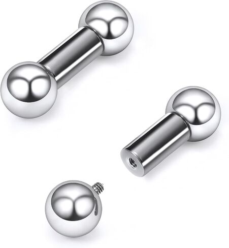 16G-2G ASTM F136 Titanium Internally Threaded Nipple Tongue Rings Piercing Jewelry Straight Industrial Earring Barbell G23 Titanium Nipple Tongue Bars Piercing Jewelry for Women Men 12MM-40MM in Saudi Arabia