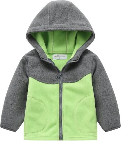Mud Kingdom Boys Girls Fleece Jackets with Hood Outerwear Long Sleeve Deer Pattern Zipper Tops in Saudi Arabia