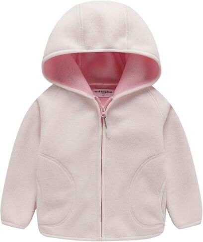 Mud Kingdom Boys Girls Fleece Jackets with Hood Outerwear Long Sleeve Deer Pattern Zipper Tops in Saudi Arabia