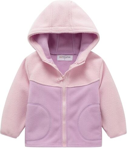 Mud Kingdom Boys Girls Fleece Jackets with Hood Outerwear Long Sleeve Deer Pattern Zipper Tops in Saudi Arabia