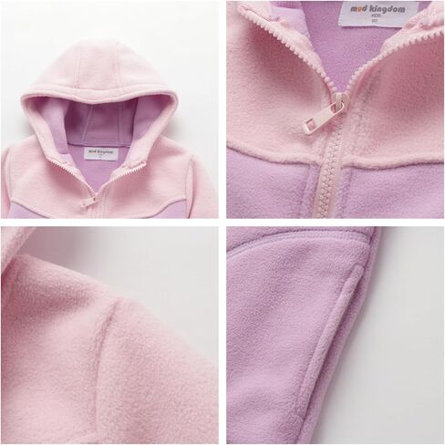 Mud Kingdom Boys Girls Fleece Jackets with Hood Outerwear Long Sleeve Deer Pattern Zipper Tops in Saudi Arabia