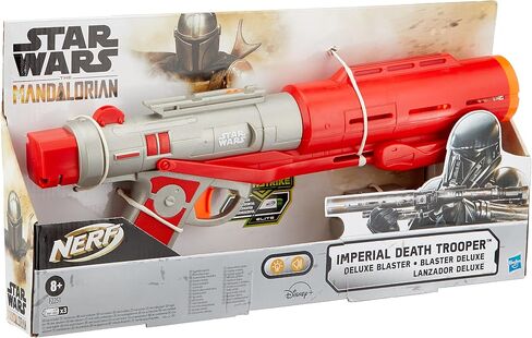 Nerf Star Wars Imperial Death Trooper Deluxe Dart Blaster، الماندالوريان، أصوات الناسف، تأثيرات ضوئية، 3 أسهم Nerf تتوهج في الظلام in Saudi Arabia