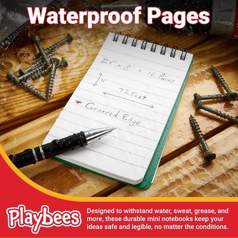 دفتر جيب مقاوم للماء 6 حزمة أسود صغير أعلى دوامة دفتر جميع الأحوال الجوية 3x5 دفاتر الملاحظات ث / صفحات مبطنة مذكرة صغيرة صغيرة منصات ملاحظة ستينو الكتابة في دفتر الملاحظات حقل المطر للخارجية in Kuwait