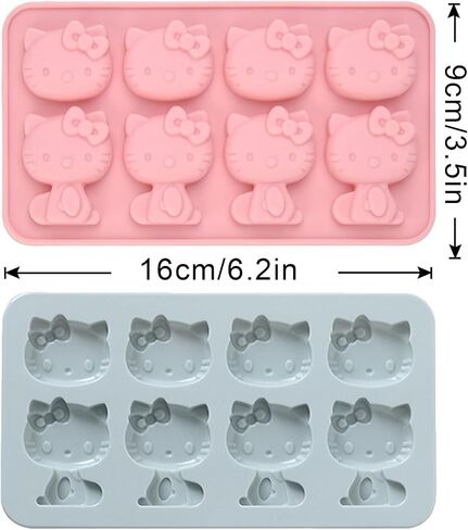 2 Pcs Kitten Silicone Mold,Chocolate Tray for Sugarcraft,Birthday Cake Decoration,Ice Cube,Jelly,Pudding,Gum Paste Icing,Candle,Plaster,Uv Resin,Polymer Clay,Home Decoration,Bath Bomb in Saudi Arabia