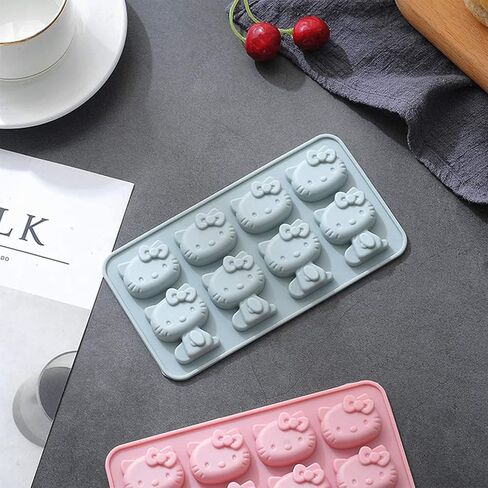 2 Pcs Kitten Silicone Mold,Chocolate Tray for Sugarcraft,Birthday Cake Decoration,Ice Cube,Jelly,Pudding,Gum Paste Icing,Candle,Plaster,Uv Resin,Polymer Clay,Home Decoration,Bath Bomb in Saudi Arabia