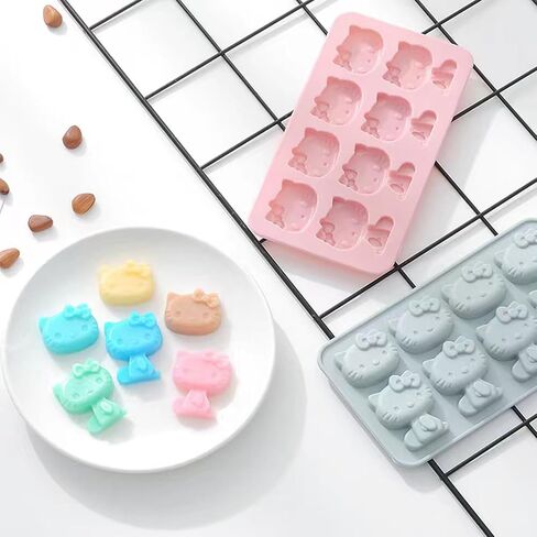 2 Pcs Kitten Silicone Mold,Chocolate Tray for Sugarcraft,Birthday Cake Decoration,Ice Cube,Jelly,Pudding,Gum Paste Icing,Candle,Plaster,Uv Resin,Polymer Clay,Home Decoration,Bath Bomb in Saudi Arabia