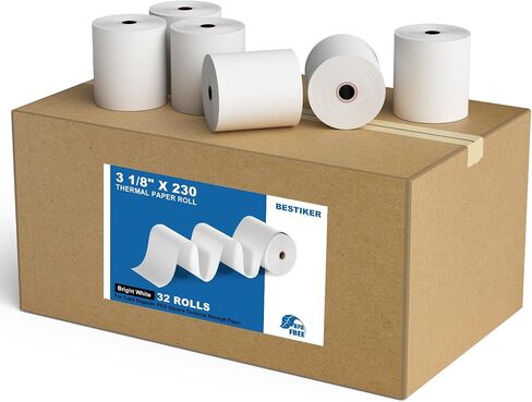 3 1/8 x 230ft Thermal Paper 20 Rolls - 80mm Receipt Cash Register Paper, Fits Credit Card POS Square Terminal Printer - Fits Star Micronics TSP100 TSP143 Epson in Kuwait