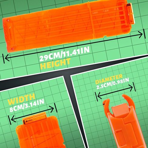 TORMEN 2 Pack Quick Reload Clip,18-Darts Magazines Clips,Bullet Clips Compatible for Nerf Elite Toy Gun(Orange in Saudi Arabia